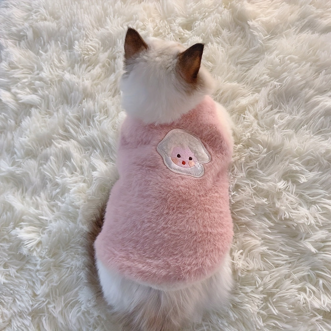 Warm Fluffy Fleece Pet Vest Cute Cartoon Embroidery