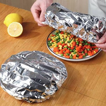 30Pcs Reusable Aluminum Foil Food Covers Thickened Heat-Resistant Material