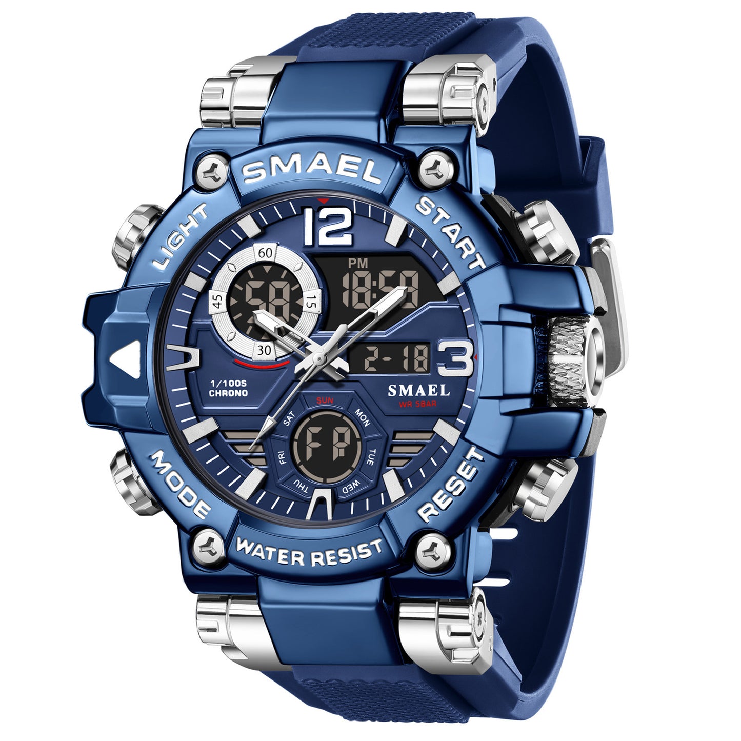 Men's LED Digital Waterproof Sports 5ATM Shockproof Watch
