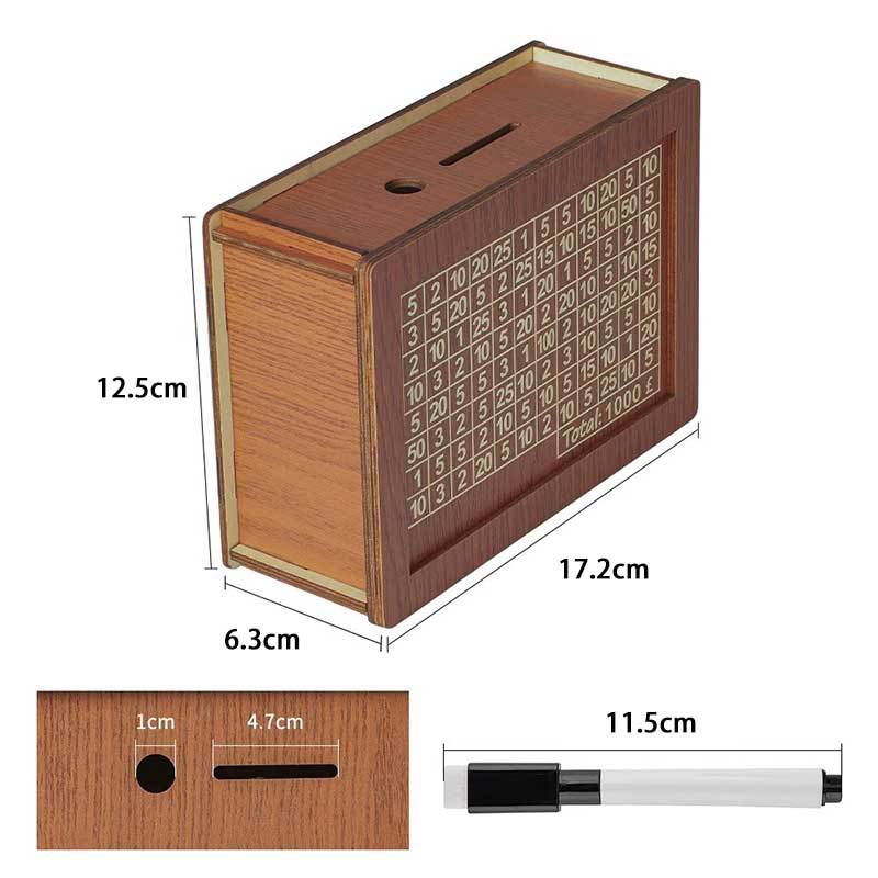10000$ Retro Cash Vault Wooden Savings Challenge Box