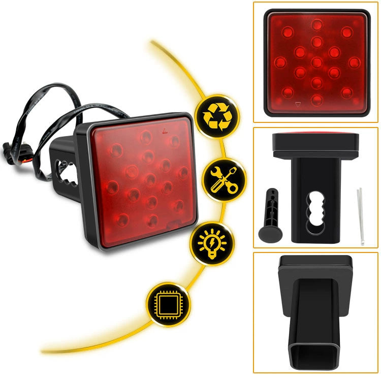 Car Led Lights 15-LED Brake Light Trailer Hitch Cover Stop Lamp Assembly