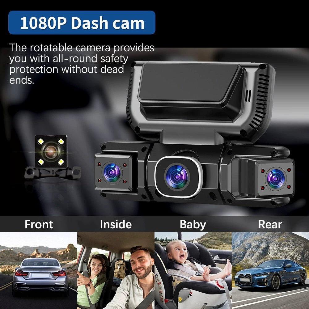 1080P FHD 360 Degree car Dash cam Wireless- Dash Cam Front and Rear