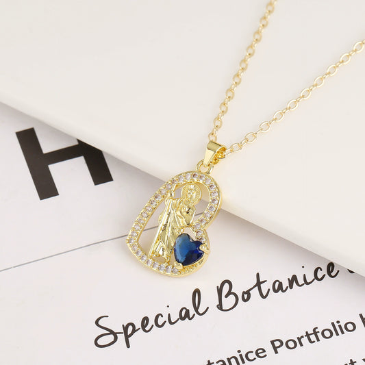 St Jude Inspired Prayer Necklace with Zirconia Pendant