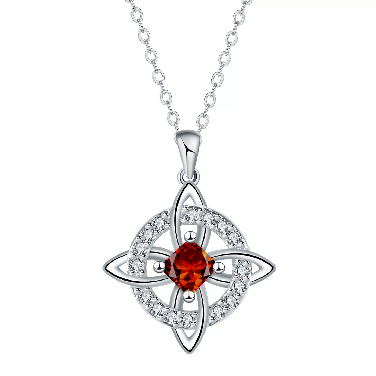 Witch Knot Pendant for Women Irish Celtic Knot Necklace with Birthstones Jewellery Amulet Protection Witchcraft Objects