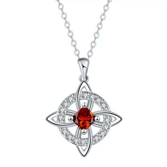 Witch Knot Pendant for Women Irish Celtic Knot Necklace with Birthstones Jewellery Amulet Protection Witchcraft Objects