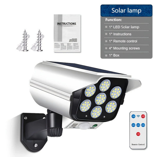 Solar Security Camera Light, Fake Surveillance Camera with Motion Sensor