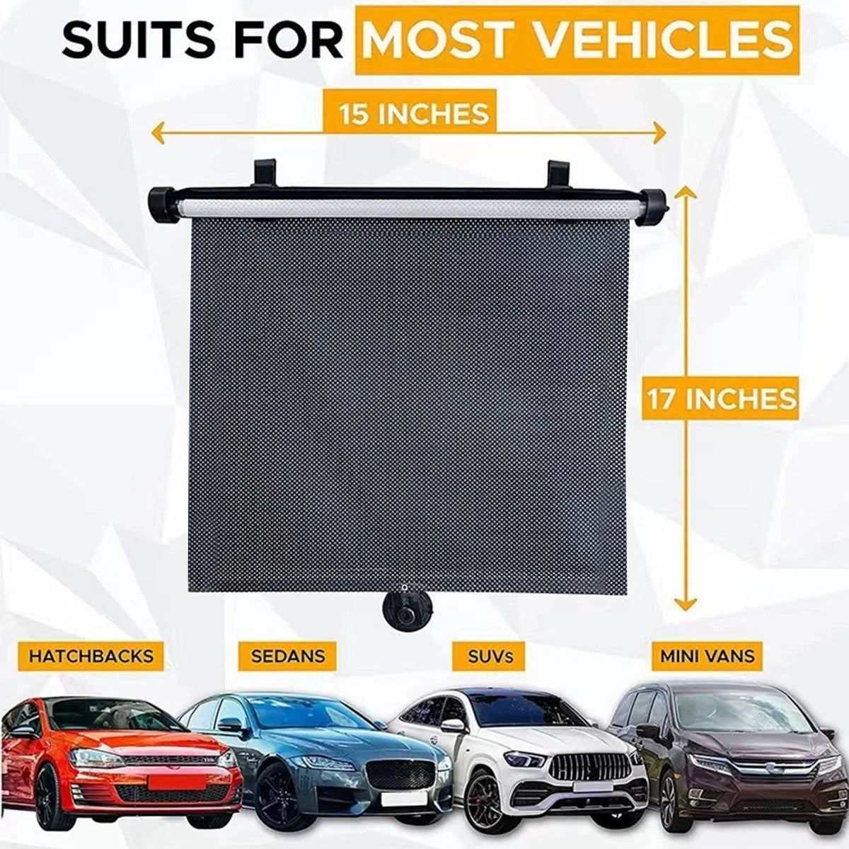 2 Pack Retractable Sun Shades for Blocks Heat and UV Rays Glare Protection