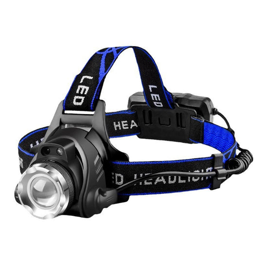 Rechargeable Led Headlamp Flashlight 3 Lighting Patterns Adjustable Zoom Head Lamp