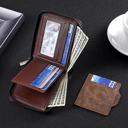 Men's Vintage Eagle Embossed Leather Wallet