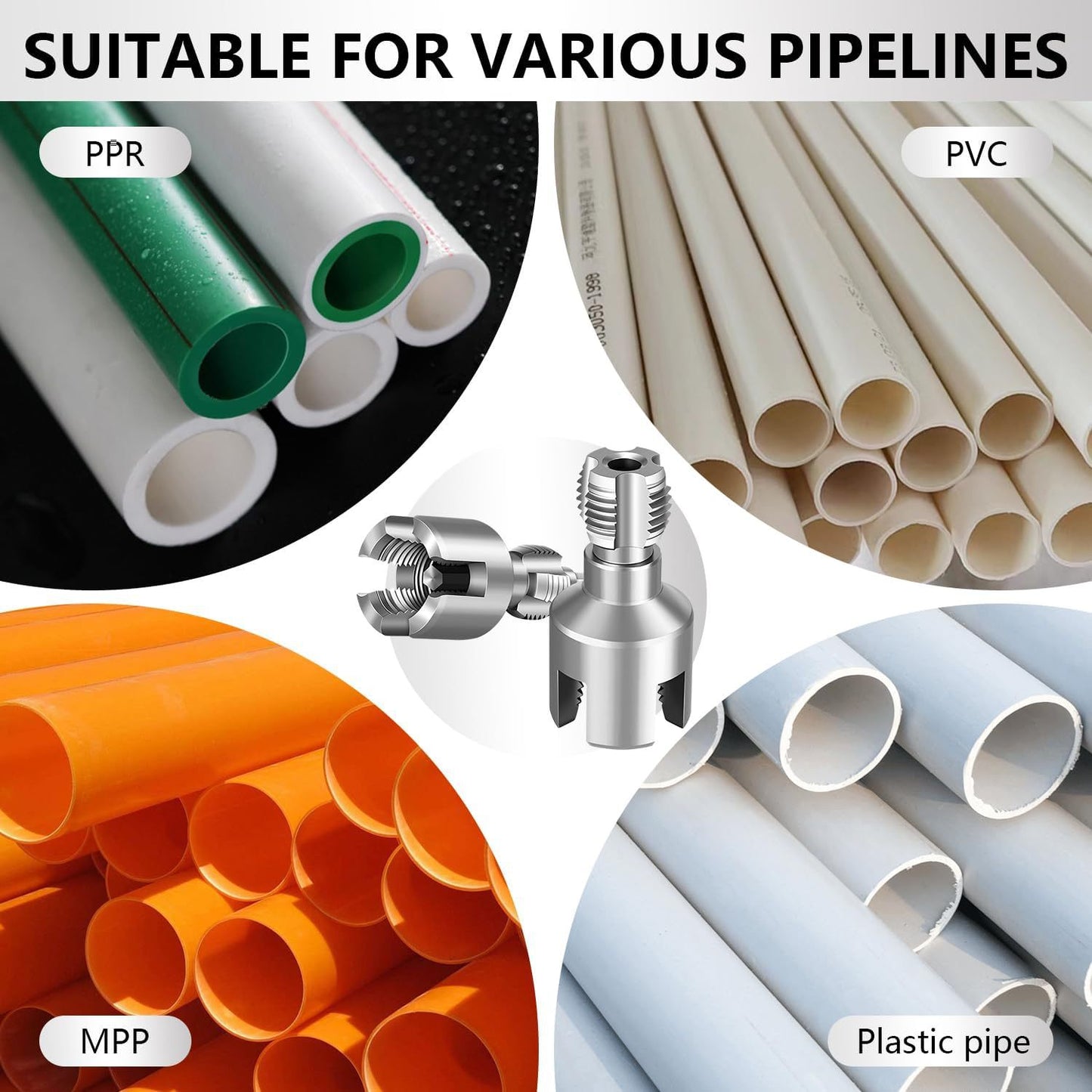 3 Pcs Integrated Internal & External Pipe Threading Tool