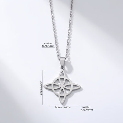 Witches Knot Necklace Stainless Steel Pagan Wiccan Symbol Pendant