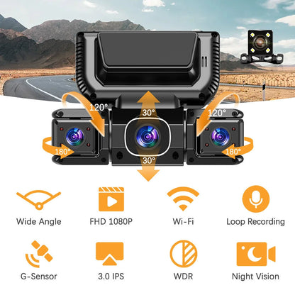 1080P FHD 360 Degree car Dash cam Wireless- Dash Cam Front and Rear