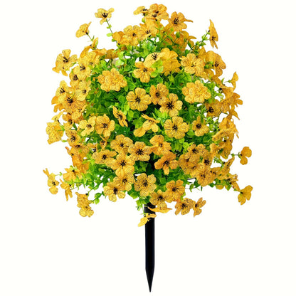 Artificial Straight Plug Plant Flowers with Ground Spikes for Outdoor Decoration
