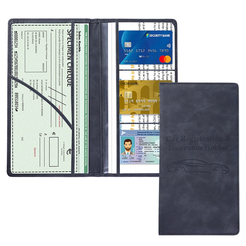 Car Registration & Insurance Card Holder - Magnetic Closure Vehicle Organizer