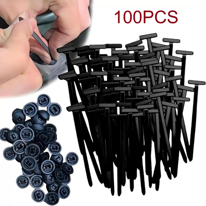 100 PCS Nylon Universal Cable Tie Buckle,Heavy Duty Self-Locking Zip Ties Holder