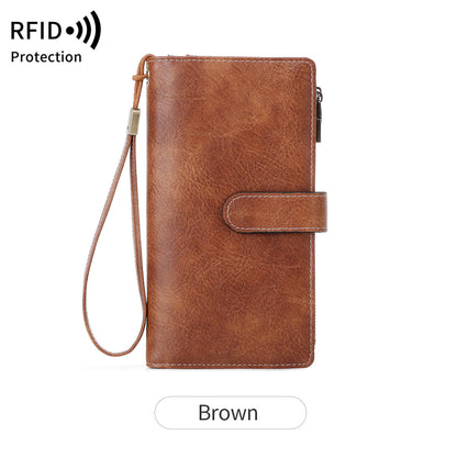 Leather Wallets for Women with RFID Blocking Credit Card Holder Large Capacity