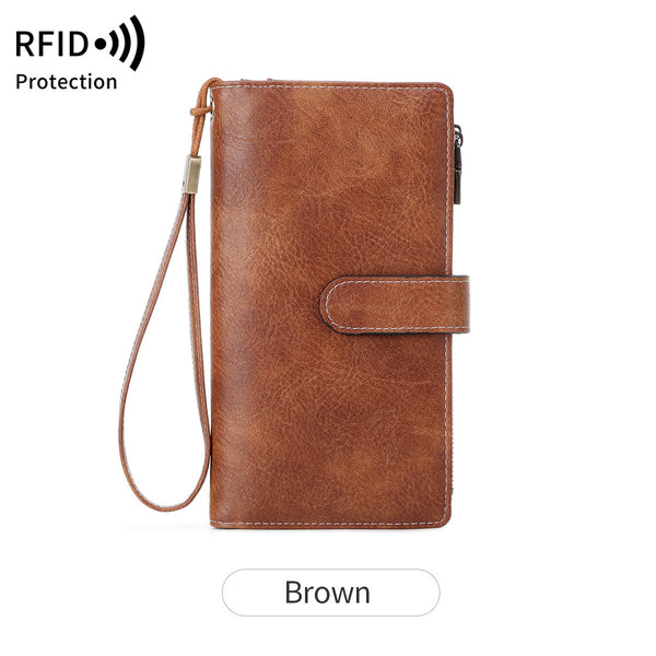 Leather Wallets for Women with RFID Blocking Credit Card Holder Large Capacity