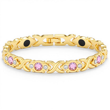 Women's Magnetic Chain Bracelet with Crystal Inlay