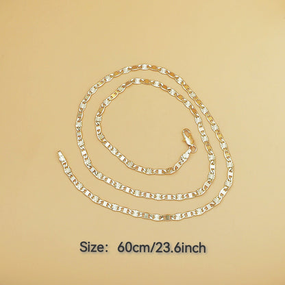 Jewelry Making Solid Brass Light Gold Flat Oval Link Chain Roll with Jump Rings