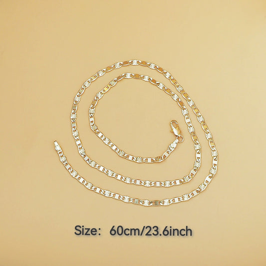 Jewelry Making Solid Brass Light Gold Flat Oval Link Chain Roll with Jump Rings