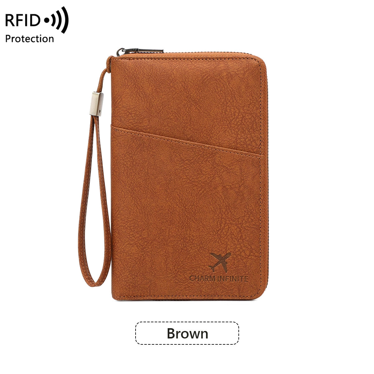New RFID Anti-magnetic Passport Holder - Long Zipper Passport Clip