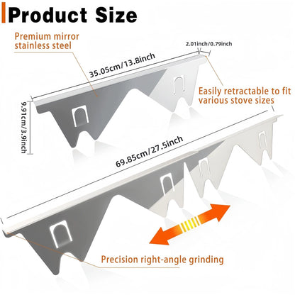 Stainless Steel Stove Gap Covers (2PCS) - Stove Gap Filler for Kitchen Oven Counter Side Gap