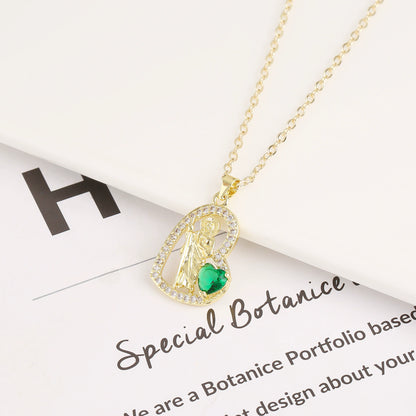 St Jude Inspired Prayer Necklace with Zirconia Pendant