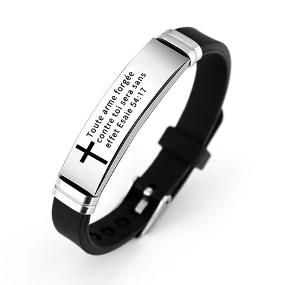 Adjustable Silicone Christian Bible Verse Unisex Bracelet