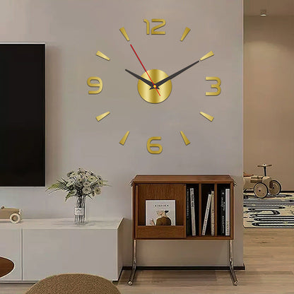 3D Luminous DIY Wall Clock Creative Design Mirror Surface Wall Decorative Sticker Watches