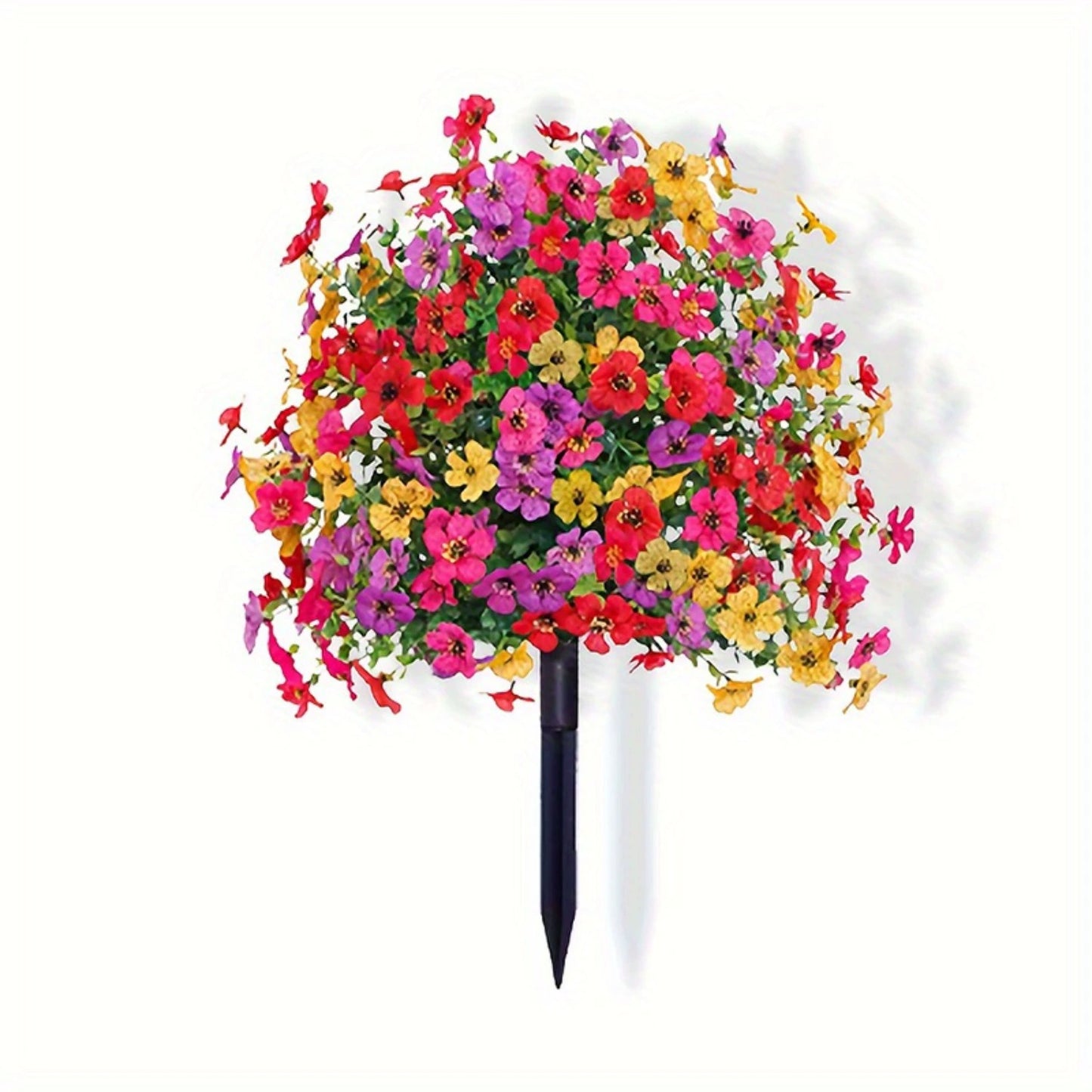 Artificial Straight Plug Plant Flowers with Ground Spikes for Outdoor Decoration