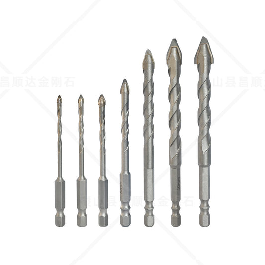 7Pc Eccentric Masonry Drill Bit Set for Tile, Glass, Brick, Plastic Cement