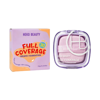 Full Coverage Creamy Foundation Waterproof with SPF 30+++ Blurring, Smoothing & Nourishing