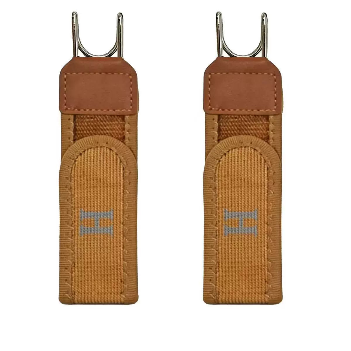 2PCS Tactical Metal Hook Elastic Belt Buckle-Less Invisible Waist Belt Closure