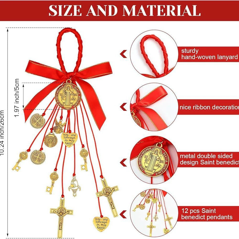 2 PCS Red San Benito Medalla Home Protection Door Hanger
