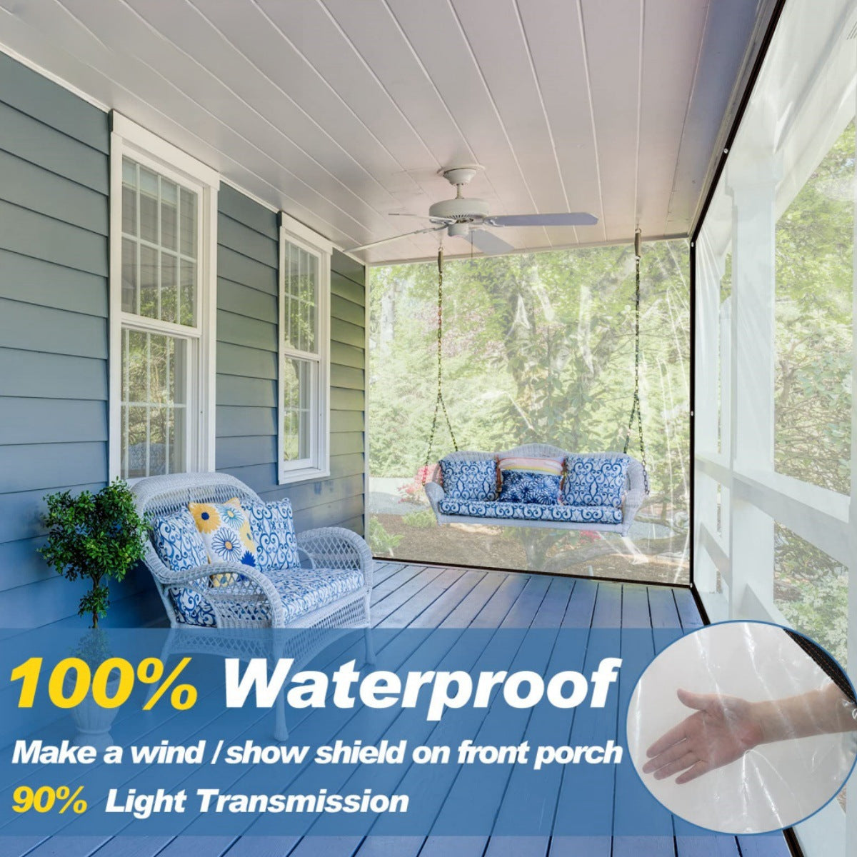 7*11FT Waterproof Clear Tarp with Grommets