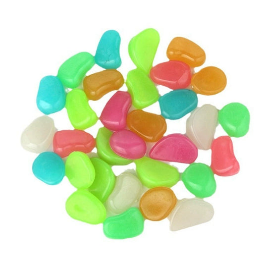 50 PCS Colorful Glow In The Dark Luminous Pebbles Stones For Garden Decoration