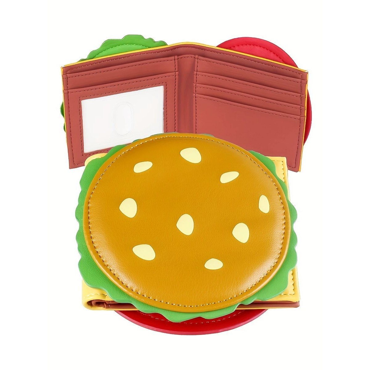 Burger Shaped Wallet with Card Holder PU Leather Change Purse Lovely Coin Purse