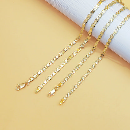 Jewelry Making Solid Brass Light Gold Flat Oval Link Chain Roll with Jump Rings