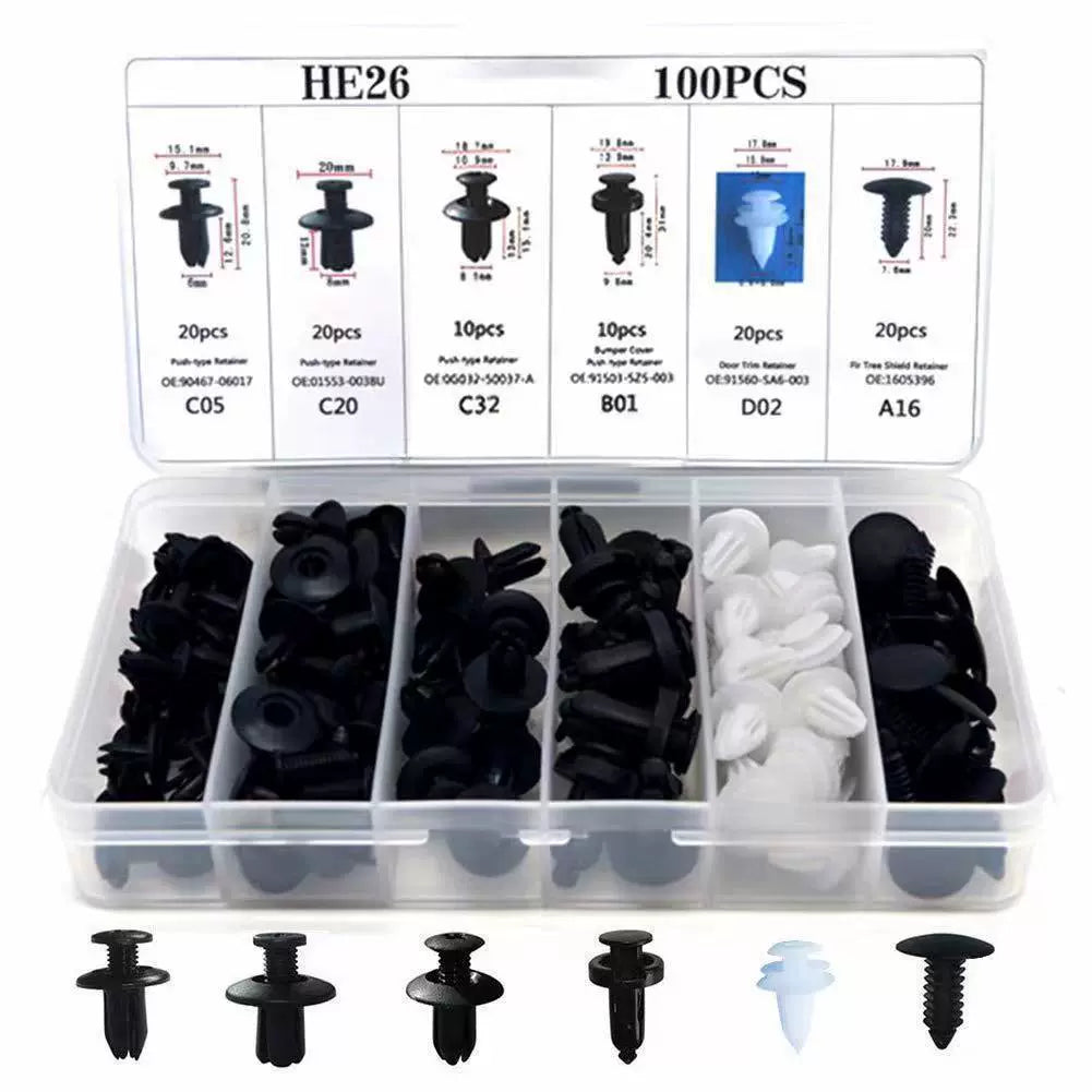 100PCS Car Bumper Retainer Clips | Automotive Body Trim Fixed Clip