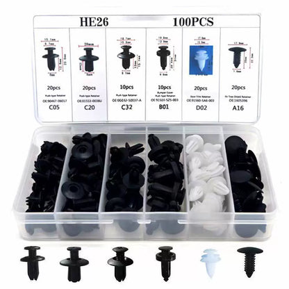 100PCS Car Bumper Retainer Clips | Automotive Body Trim Fixed Clip