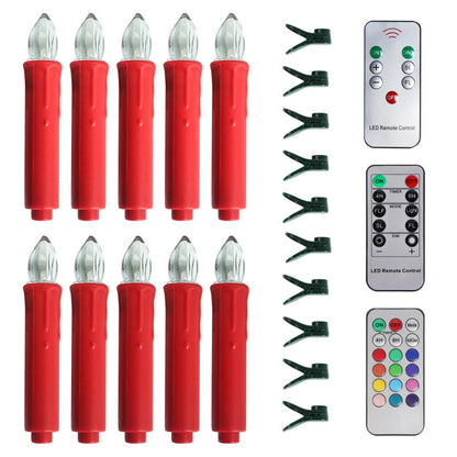 10PCS LED Flameless Taper Candles Flickering with Remote Timer