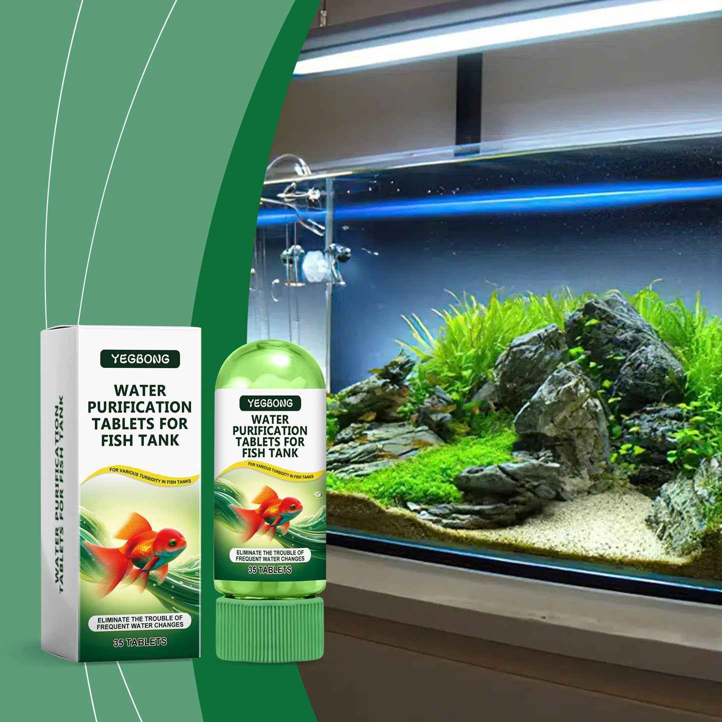 Powerful Aquarium Water Purification Tablet,  Efficient Clear Turbidity & Improve Water Quality
