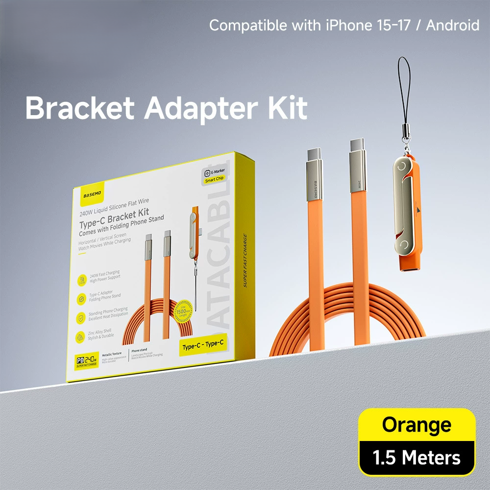 240W SuperCharge 360° Rotating Invisible Stand Detachable 2-in-1 Charging Cable