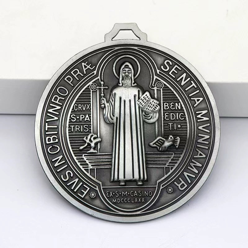 Extra Large Metal Saint Benedict Medal Catholic Medalla De San Benito