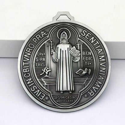Extra Large Metal Saint Benedict Medal Catholic Medalla De San Benito