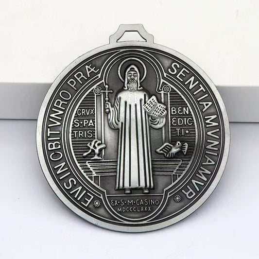 Extra Large Metal Saint Benedict Medal Catholic Medalla De San Benito