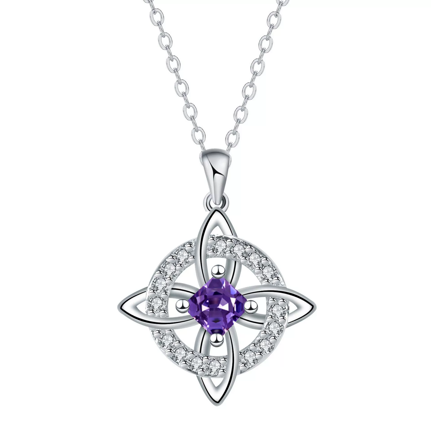 Witch Knot Pendant for Women Irish Celtic Knot Necklace with Birthstones Jewellery Amulet Protection Witchcraft Objects