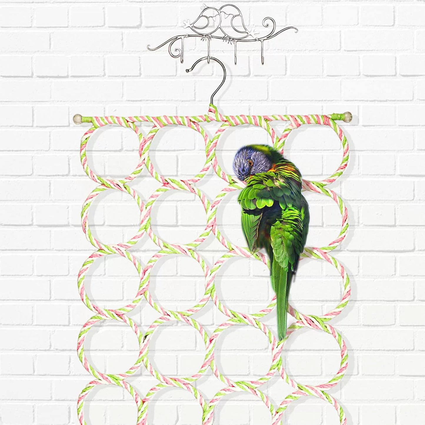 Bird Rope Climbing Ladder Parrot Hanging Swing Perch for Parakeets Cockat