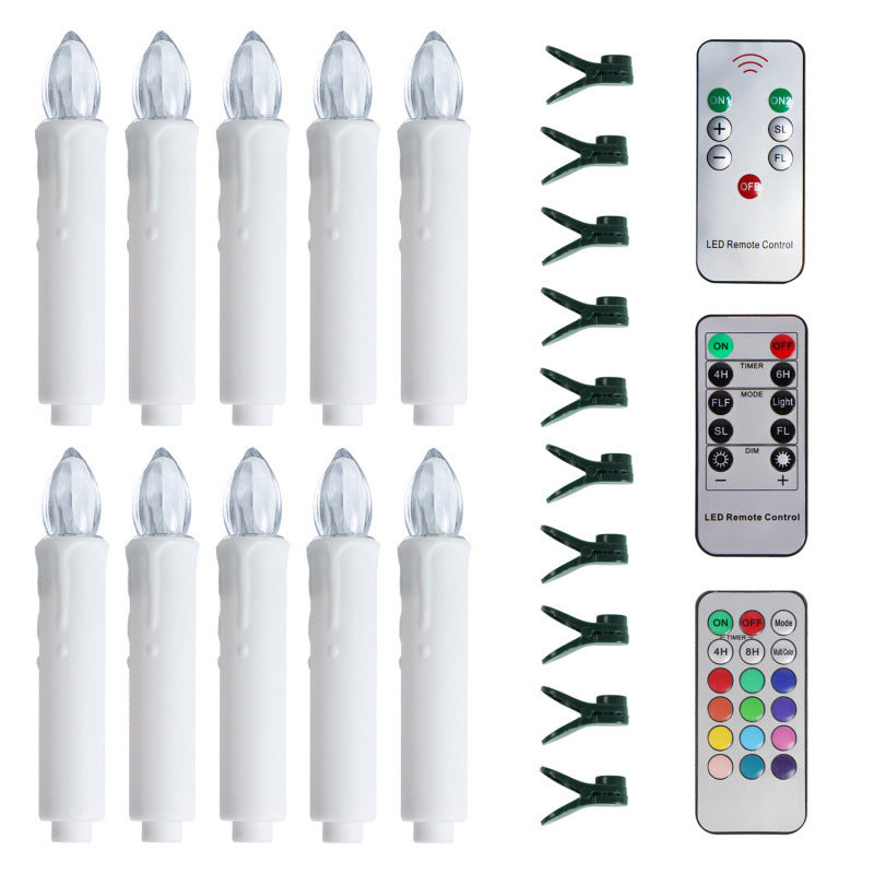 10PCS LED Flameless Taper Candles Flickering with Remote Timer