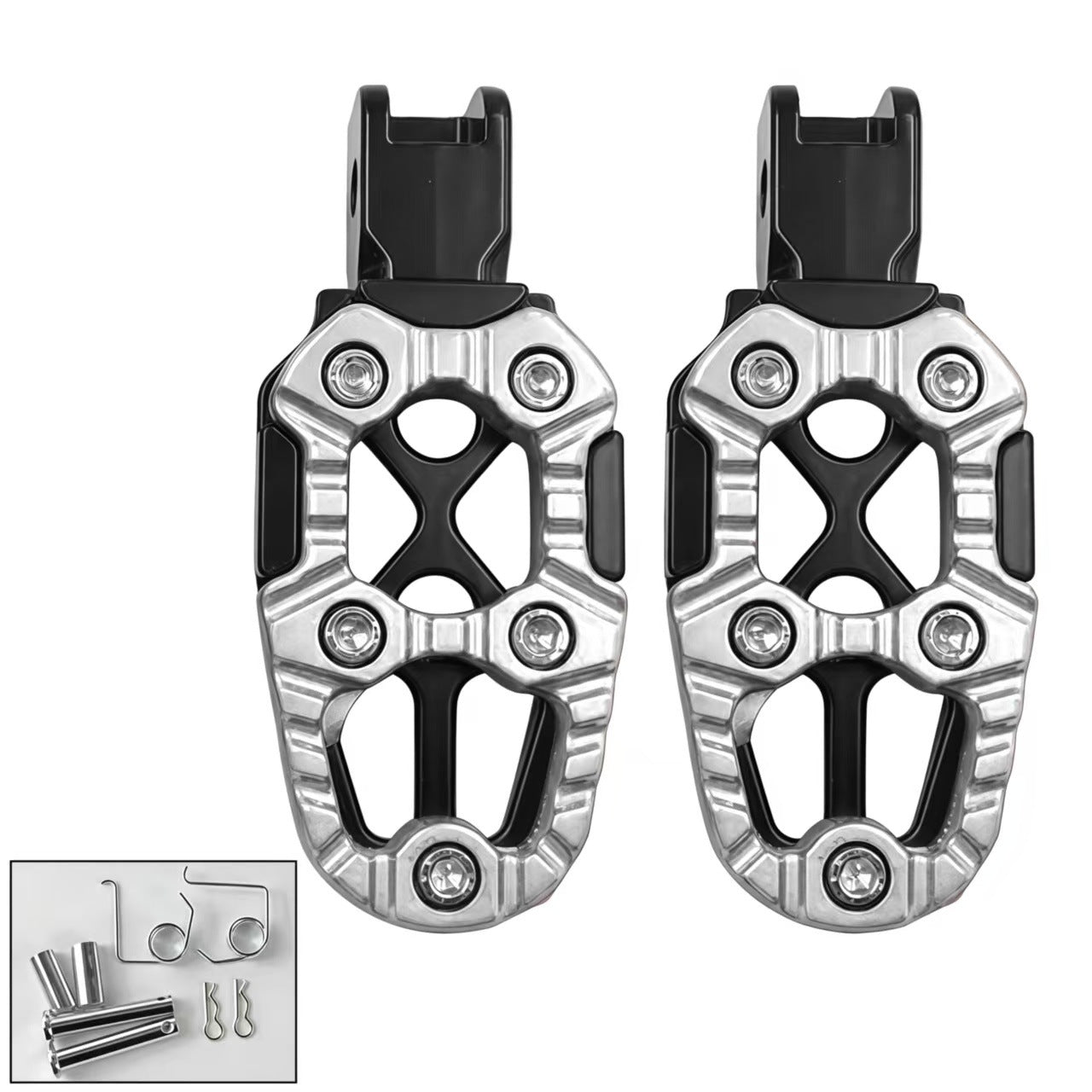 1 Pair Universal Metal Motorcycle Rear Footpeg Assemblies